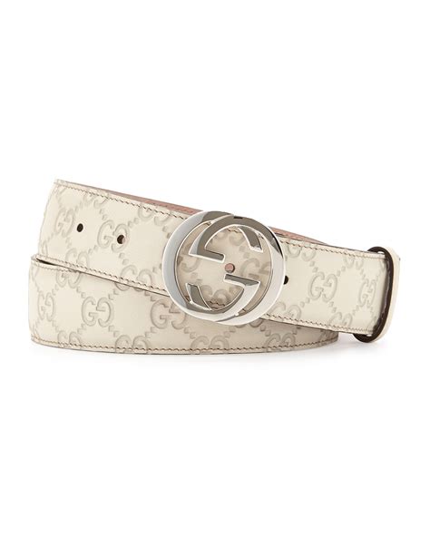 white gucci belt with interlocking g buckle|Gucci belt interlocking g buckle.